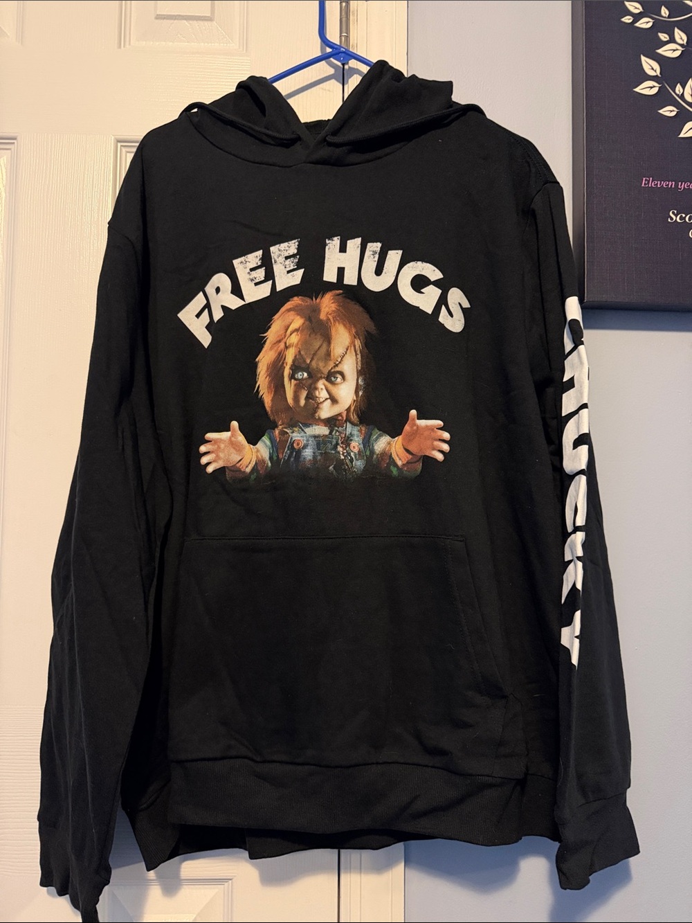 Hybrid Apparel Black 'Free Hugs' Chucky Graphic Hoodie